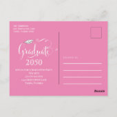 大学院フォトミニマルシンプルリストScript Pink ポストカード (裏面)