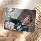 大学院フォトモダントレンディーモダン金ゴールドスタンプ 招待状