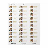 大学院フォト金ゴールドスクリプトモダン差出人住所 ラベル (フルシート)