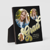 大学院ブラックと金ゴールドフォトパーティーデコール フォトプラーク (正面)
