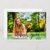 大学院ブラックスクリプト写真卒業ありがとう ポストカード (正面/裏面)