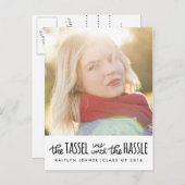 大学院ブラックタイポグラフィ | 写真の日付を保存 案内ポストカード (正面/裏面)