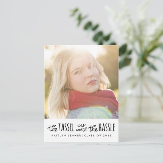 大学院ブラックタイポグラフィ | 写真の日付を保存 案内ポストカード (スタンド正面)