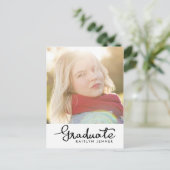 大学院ブラックタイポグラフィ | 写真の日付を保存 案内ポストカード (スタンド正面)