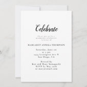 大学院ブラックブロック数々の写真卒業パーティー 招待状 (裏面)