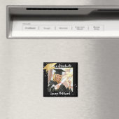 大学院ブラック金ゴールドキャップブラシスクリプト写真スター マグネット (インサイチュ (食洗機))