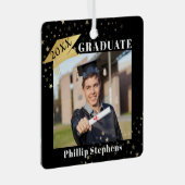 大学院ブラック金ゴールドキャップ写真あなたの色を星 メタルオーナメント (正面右)