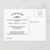 大学院ブラック/ホワイト – ポストカード招待状 インビテーションポストカード (裏面)