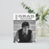 大学院ブラック/ホワイト – ポストカード招待状 インビテーションポストカード (スタンド正面)