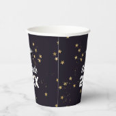 大学院ブルー金ゴールドグリッター紙吹雪卒業キャップ 紙コップ (右)