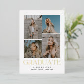 大学院プレステージ卒業写真招待状 箔シーズンカード (立ち正面)