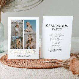 大学院プレステージ卒業写真招待状 箔シーズンカード