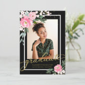 大学院ホットピンクフローラ卒業発表写真 案内状 (スタンド正面)