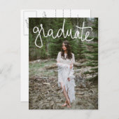 大学院ホワイトタイポグラフィ | 写真の日付を保存 案内ポストカード (正面/裏面)