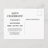 大学院マガジンカバースタイルモダンシック写真 インビテーションポストカード (裏面)