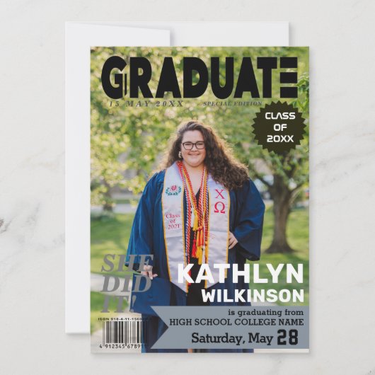 大学院マガジンカバースタイルモダン5枚の写真 案内状 (正面)