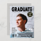 大学院マガジンカバースタイル写真卒業 案内ポストカード (正面/裏面)