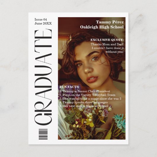 大学院マガジンカバー写真卒業パーティー 案内ポストカード (正面)