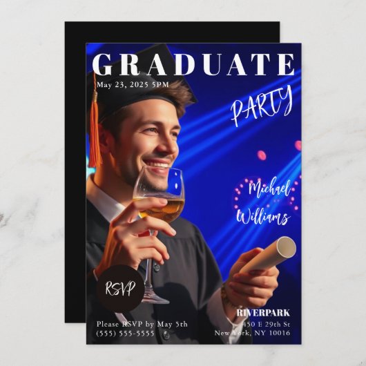 大学院マガジンカバー 招待状 (正面/裏面)