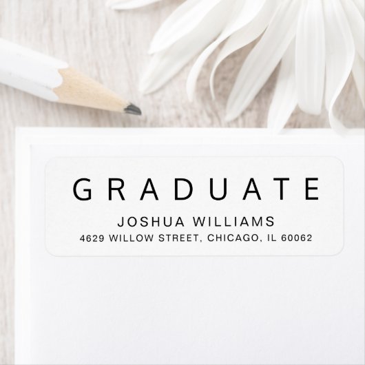 大学院ミニマリスト白黒差出人住所 ラベル (インサイチュ)