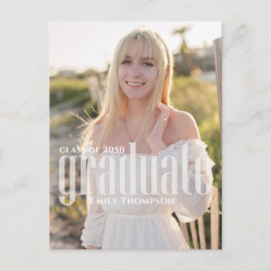 大学院ミニマルシンプルスモダン2写真予算 インビテーションポストカード (正面)