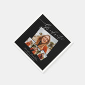 大学院ミニマル写真卒業パーティー スタンダードカクテルナプキン (角)