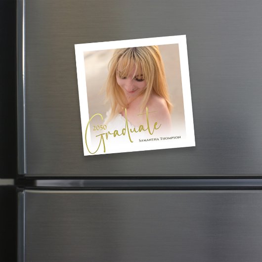 大学院ミニマル金ゴールド台本フォトマグネティック マグネット招待状