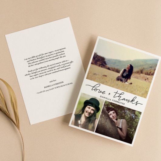 大学院モダンの愛とスクリプ感謝していトの写真 サンキューカード