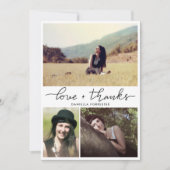 大学院モダンの愛とスクリプ感謝していトの写真 サンキューカード (正面)