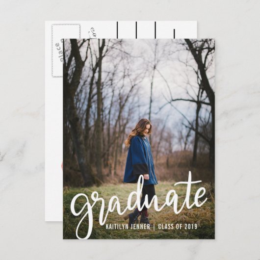 大学院モダンの脚本 | 写真の日付を保存 案内ポストカード (正面/裏面)