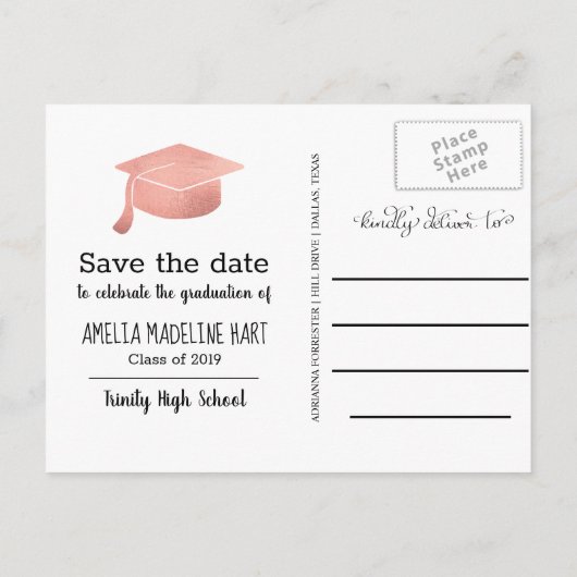 大学院モダンの脚本 | 写真の日付を保存 案内ポストカード (裏面)