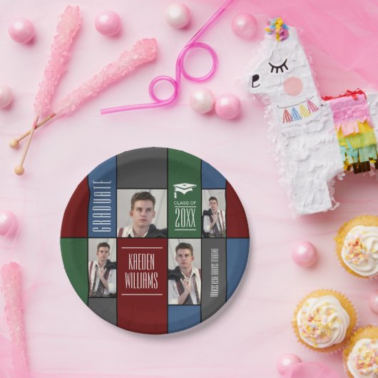 大学院モダンカスタム写真校紙プレート ペーパープレート (パーティー)