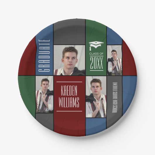 大学院モダンカスタム写真校紙プレート ペーパープレート (正面)