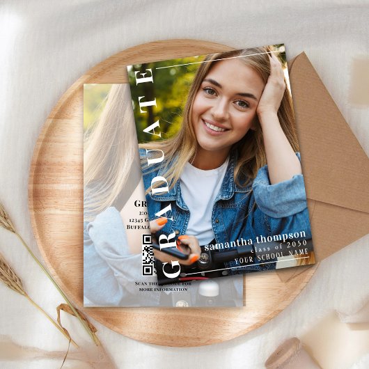 大学院モダンシンプル写真スタイリッシュタイポグラフィ 招待状