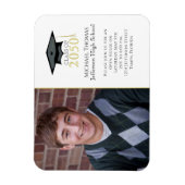 大学院モダンシンプル金ゴールド写真シンプル マグネット (縦)