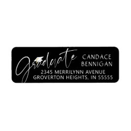 大学院モダンスクリプト白黒キャップ ラベル