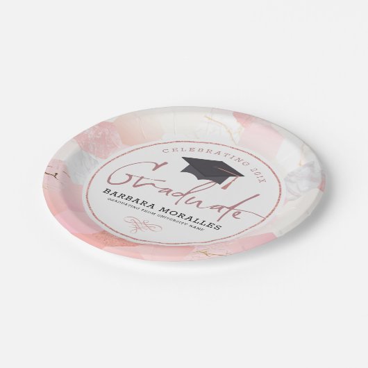 大学院モダンタイポグラフィガーリー幾何大理石 ペーパープレート (アングル)