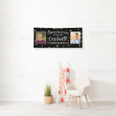 大学院モダンタイポグラフィ写真黒金ゴールド星 横断幕 (インサイチュ)