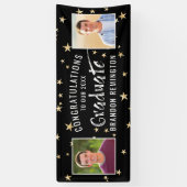 大学院モダンタイポグラフィ写真黒金ゴールド星 横断幕 (縦)