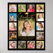 大学院モダンブラック金ゴールド15フォトコラージュ ポスター (正面)