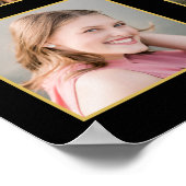 大学院モダンブラック金ゴールド15フォトコラージュ ポスター (角)