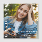 大学院モダンミニマシンプルリスト写真磁気 マグネット招待状 (正面)