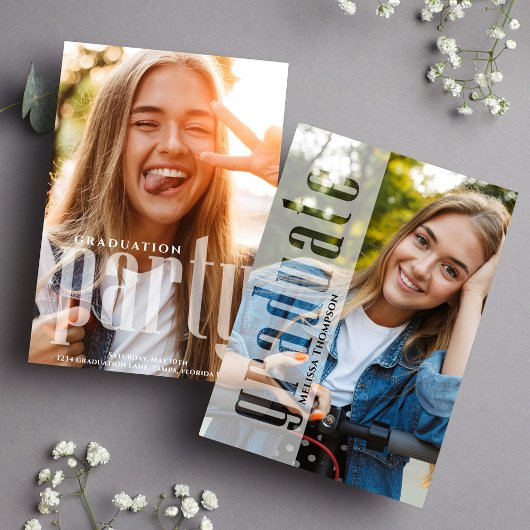 大学院モダンミニマル写真クールタイポグラフィ 案内状