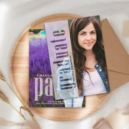 大学院モダンミニマル写真シンプルタイポグラフィ 案内状