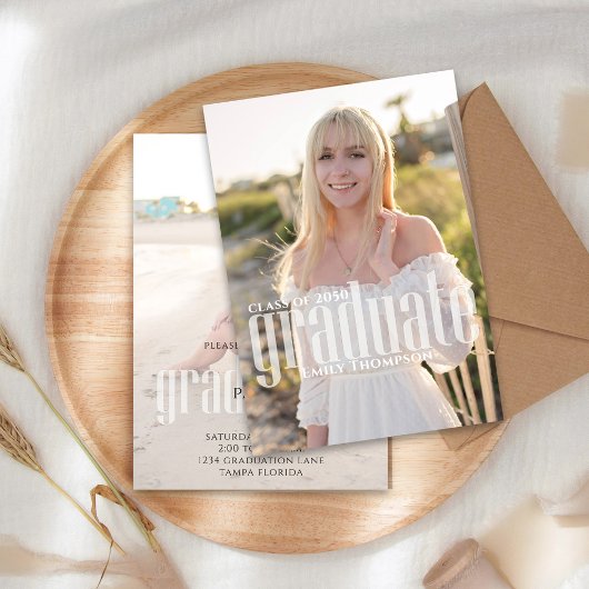 大学院モダンミニマル写真トレンディー脚本 案内状