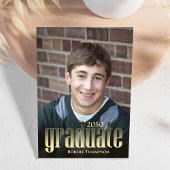 大学院モダンミニマル写真撮影タイポグラフィ金ゴールド 案内状