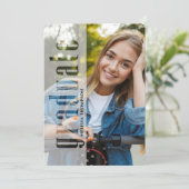 大学院モダン写真シンプルタイポグラフィ 招待状 (スタンド正面)