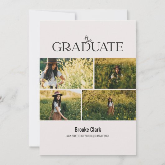 大学院モダン写真ディスプレイ発表カード 案内状 (正面)