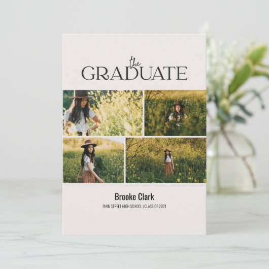 大学院モダン写真ディスプレイ発表カード 案内状 (スタンド正面)