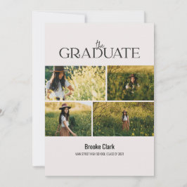 大学院モダン写真ディスプレイ発表カード 案内状